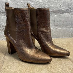 Vince Camuto gold ankle booties